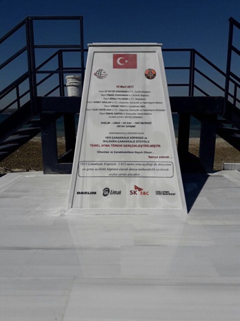 1915 çanakkale köprüsü temel atma töreni anıt mermer 